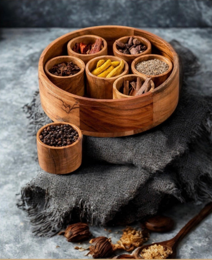 WOODEN SPICE BOX