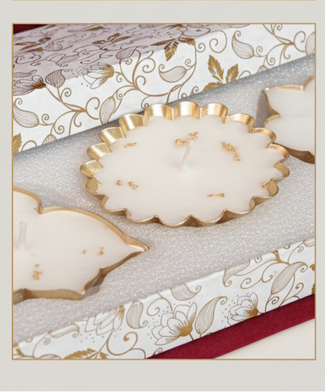 DIWALI CANDLES- BRASS BOX